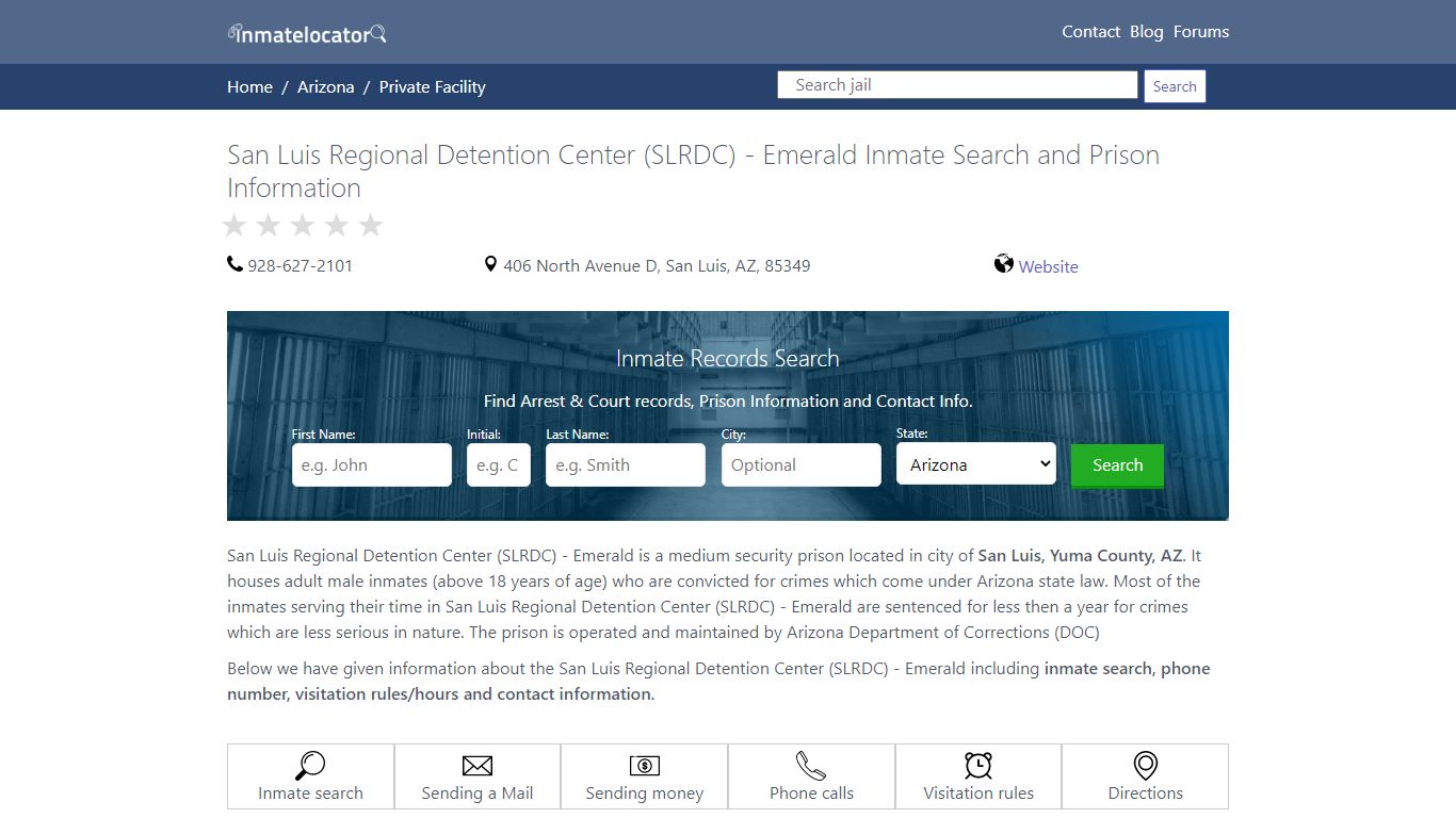 San Luis Regional Detention Center (SLRDC) - Inmate Locator