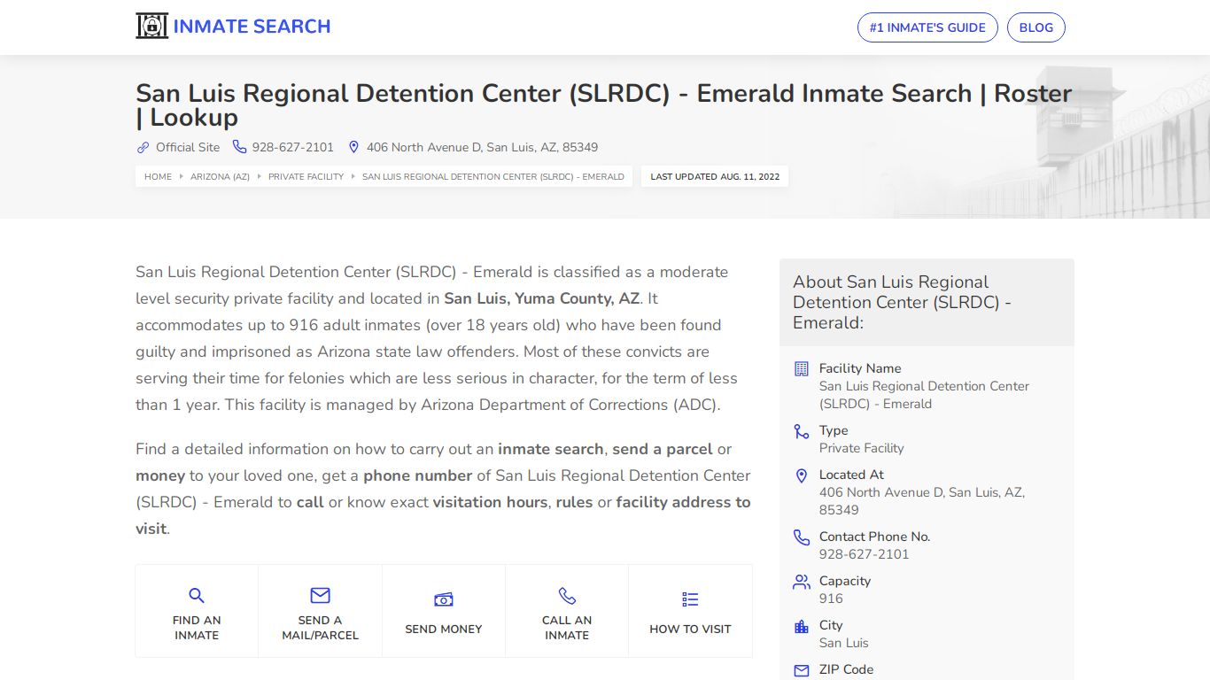San Luis Regional Detention Center (SLRDC) - Inmate Locator
