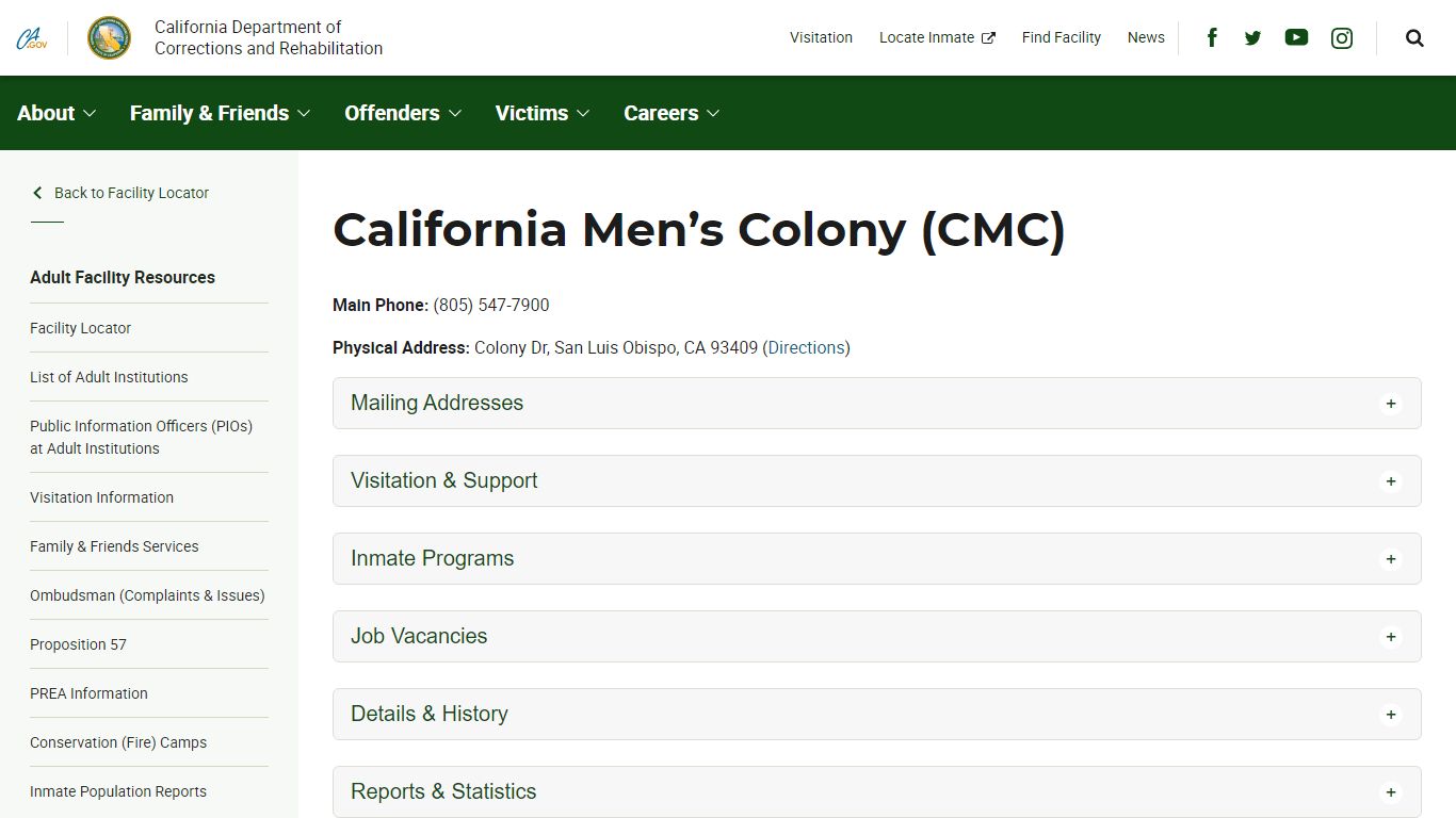 California Men's Colony (CMC) - California Department of ...